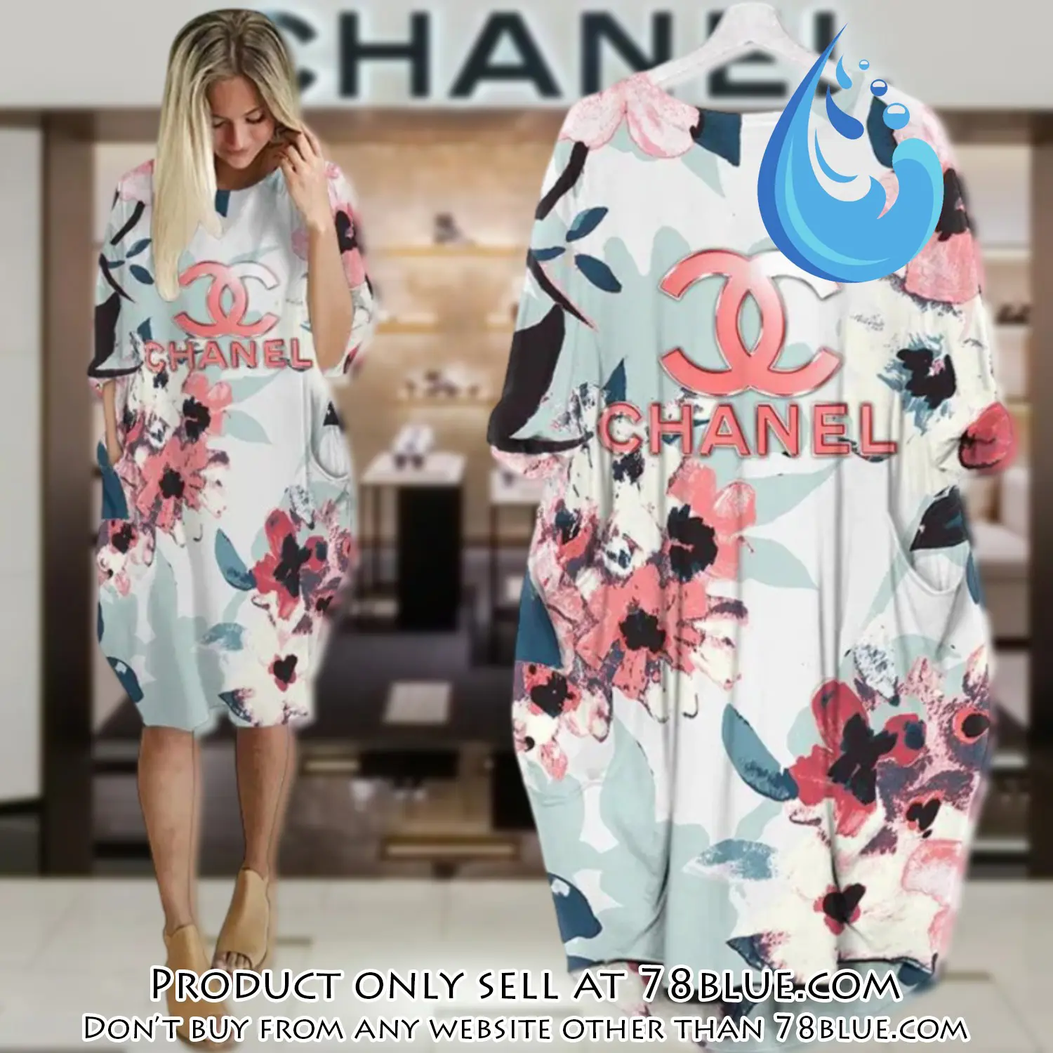 Chanel flower batwing pocket dress luxury brand for women pd078 78b1012041